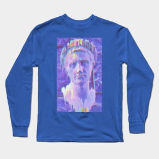 Vaporwave greek holographic statue Long Sleeve T-Shirt